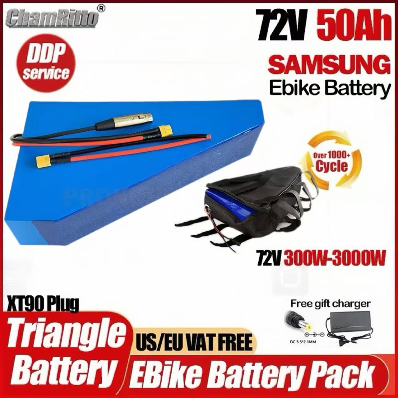 Electric Bicycle Battery 72V 30Ah - 72V 3000W電動自転車 Cham Rider 40Ah 30Ah