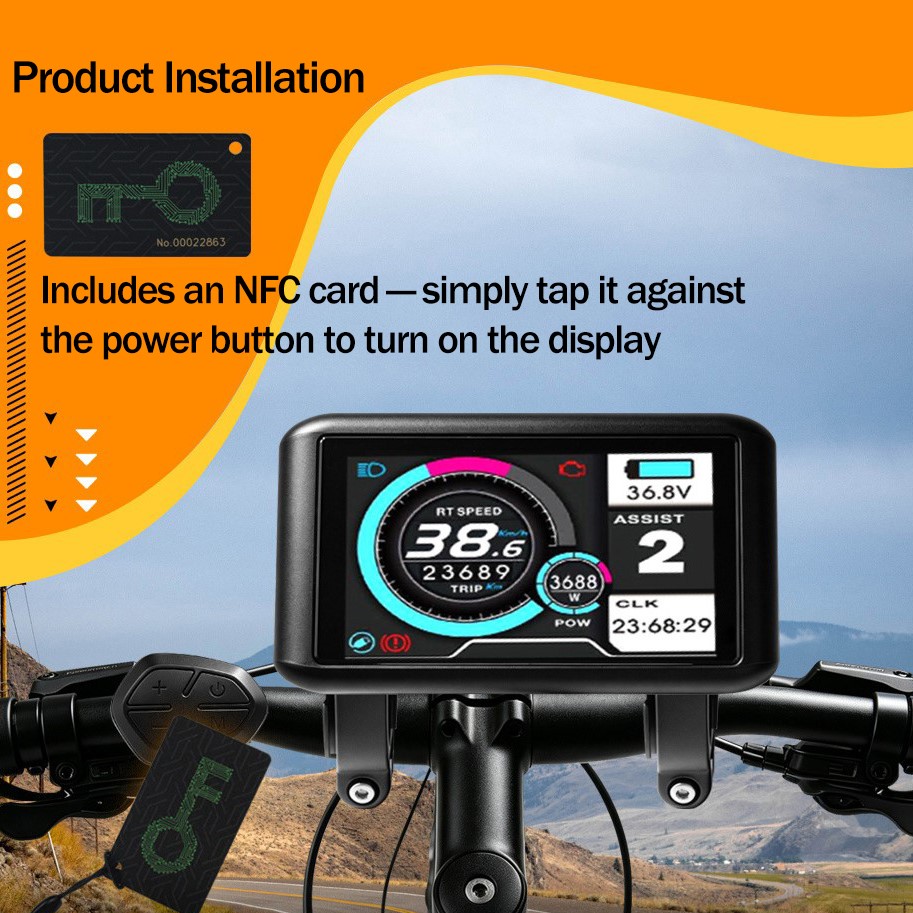 Ebike Conversion Kit 72V 3000W - 72V 3000W スノーバイク変換キット、20インチ/26インチ対応、電動アシスト自転車用、前後輪、TFT UKC1ディスプレイ、NFC機能、48V 2000W、4.0タイヤ。