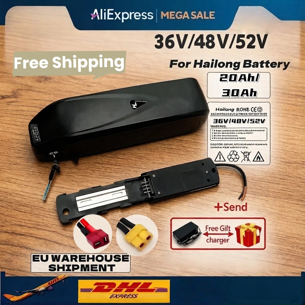 Ebike Battery 48V 20Ah Hailong - Hailong 36V 48V 52V用の新品、20Ah 30Ah高品質バッテリー、Bafang BBS02