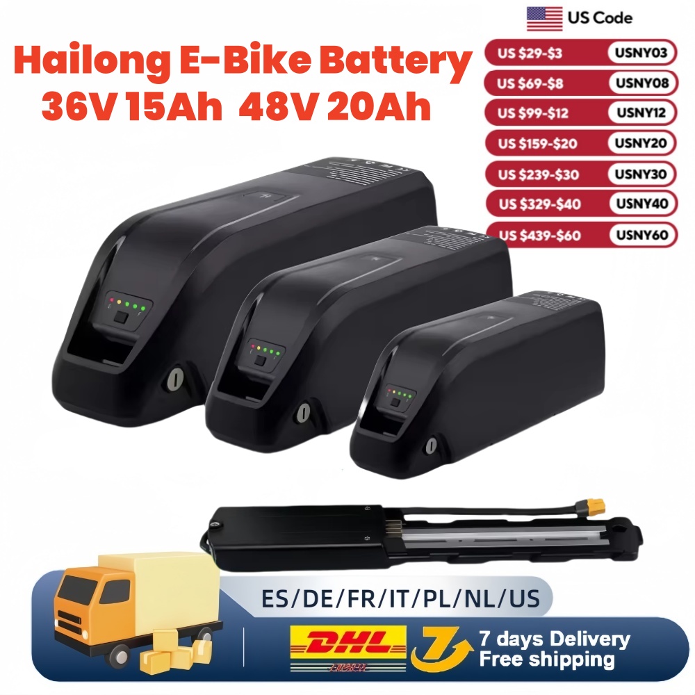 Ebike Battery 48V 20Ah Hailong - Hailong-電動自転車バッテリー,36V,48V,52V,10Ah,15Ah,20Ah,18650リチウム,充電器付き,送料無料