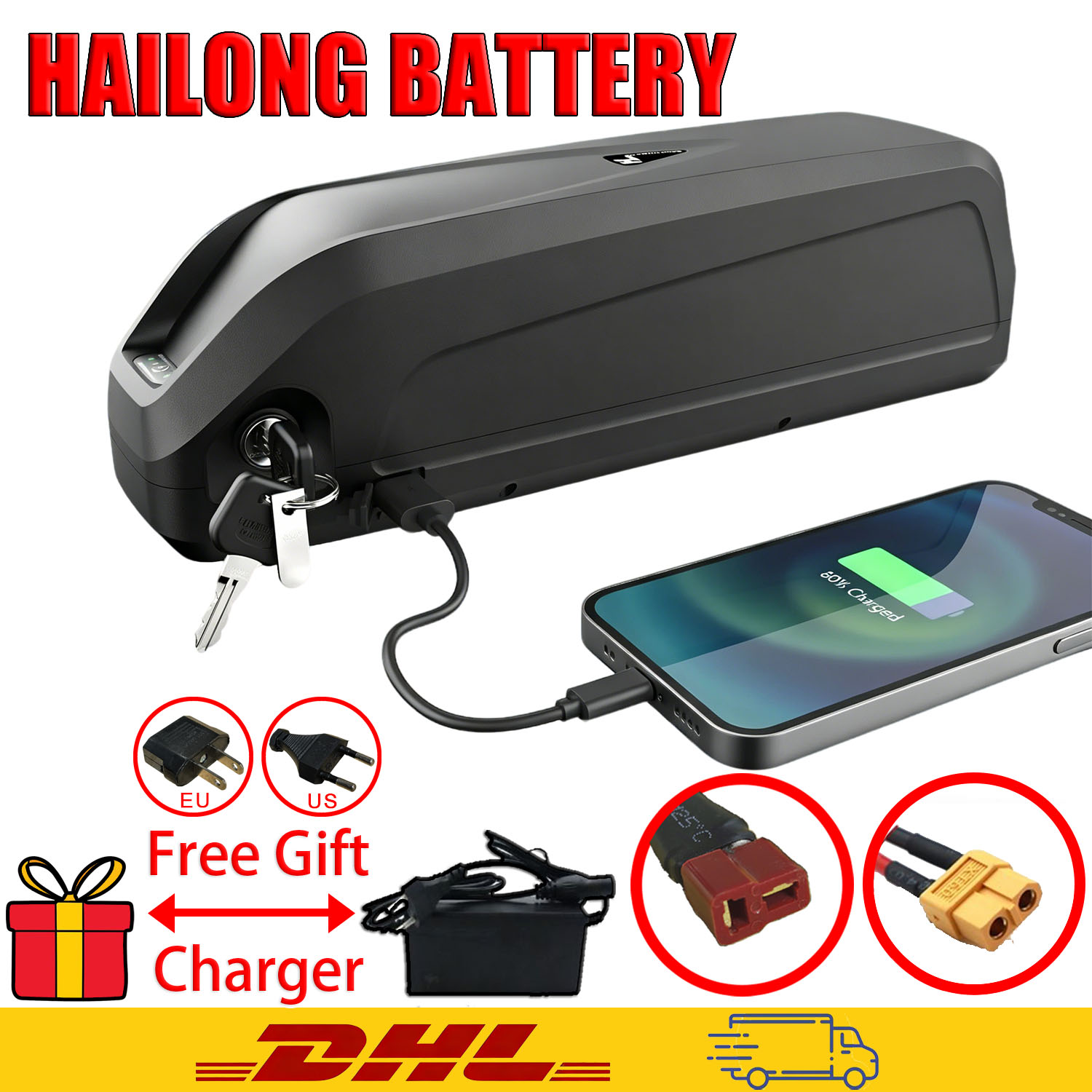 Ebike Battery 48V 20Ah Hailong - 新しい Hailong 電動自転車バッテリーパック 18650 36V 48V