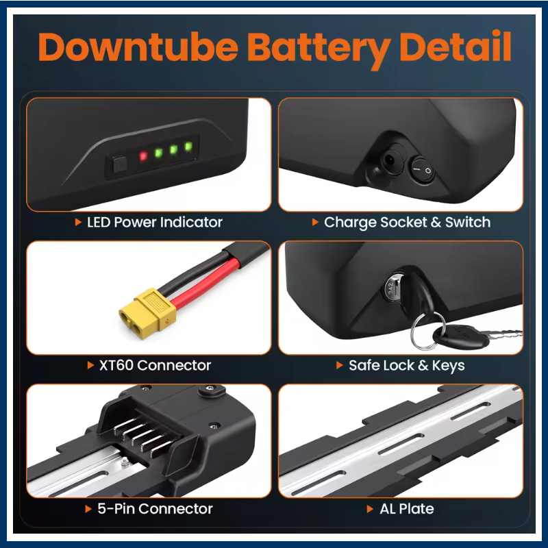 海龍電動自転車バッテリー 52v 36v 48v 60v 7 - Ebike Battery 48V 20Ah Hailong のレビューと価格