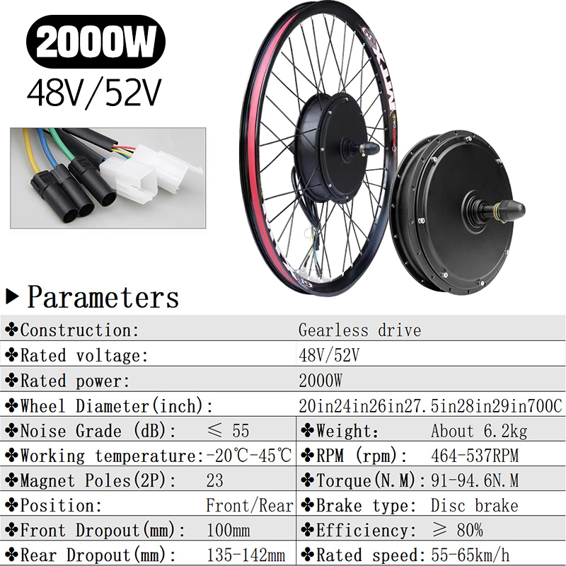 72V 5000W E-バイク変換キット ブラシレスギアレス - 72V 5000W Hub Motor Kit のレビューと価格