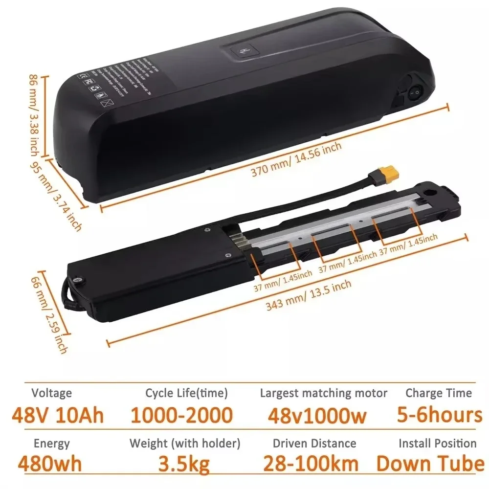 Hailong 電動自転車バッテリー 36V 48V 10A - Ebike Battery 48V 20Ah Hailong のレビューと価格